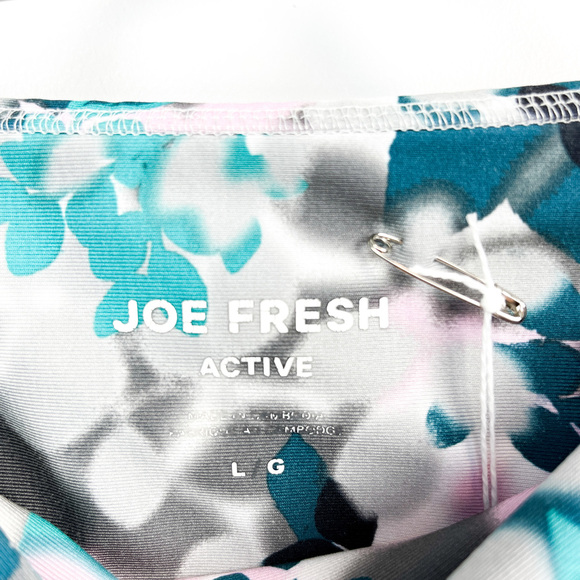 Joe Fresh Blue, Grey, White & Pink Floral Athletic Leggings - Picture 2 of 9